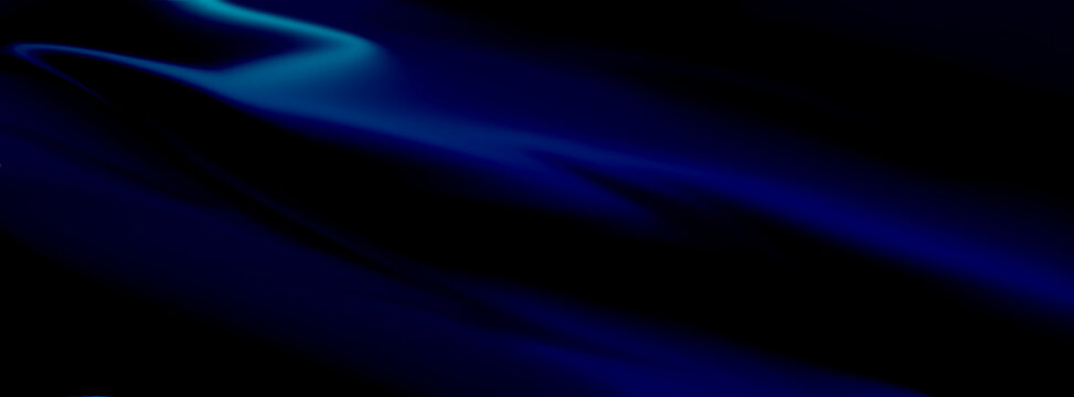 An abstract background featuring smooth, wavy streaks of deep blue and black, creating a fluid and elegant texture. The subtle gradients and soft lighting evoke a sense of mystery and sophistication.