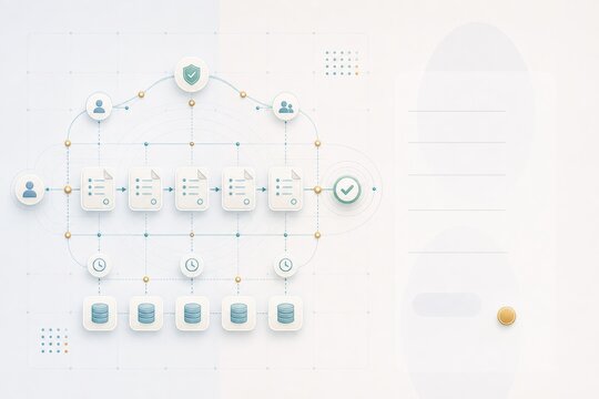 Data flow diagram showing user permissions database nodes and system architecture
