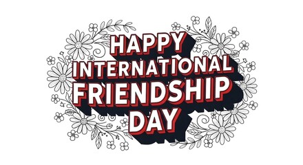 Fototapeta premium Happy international friendship day wishes greetings
