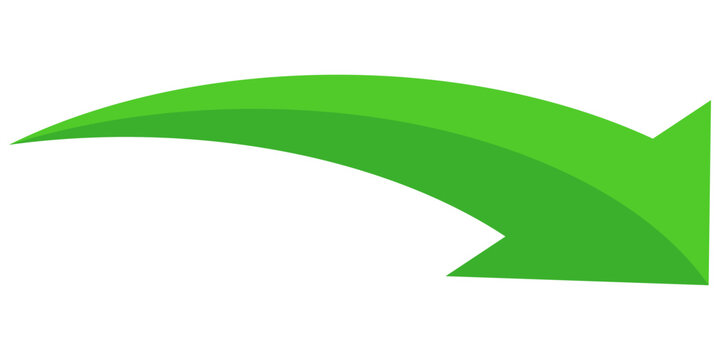 Green arrow vector icon showing direction symbol with flat style design. Jump icon	