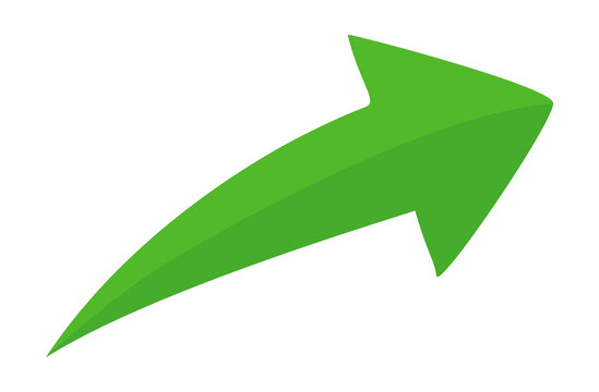 Green arrow vector icon showing direction symbol with flat style design. Jump icon	