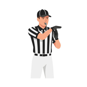 A sports referee signals a time out during a game match