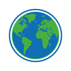 Obraz premium Vector illustration of the green and blue planet Earth