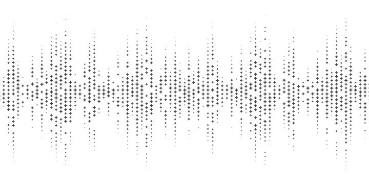 Cross and plus abstract background. Seamless border for hospital and pharmacy design. Geometrical shapes ornament. Vector monochrome backdrop