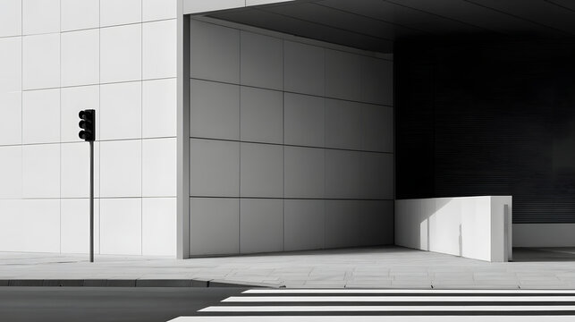 Minimal monochrome composition with diagonal lines and balance 