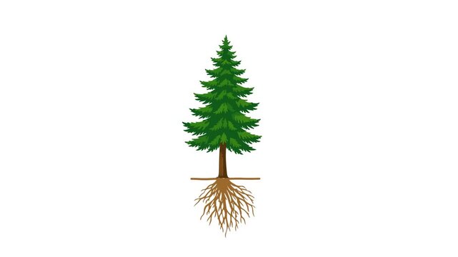 Christmas tree flat design visual video animation isolated on white suitable to your nature, tree, go green, christmas, greenlife, advertise, cartoon, mascot, display, marketing, and more