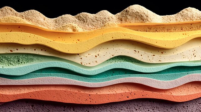 MULTI-LEVEL STRUCTURE SHOW OF GEOLOGICAL ROCK SECTION