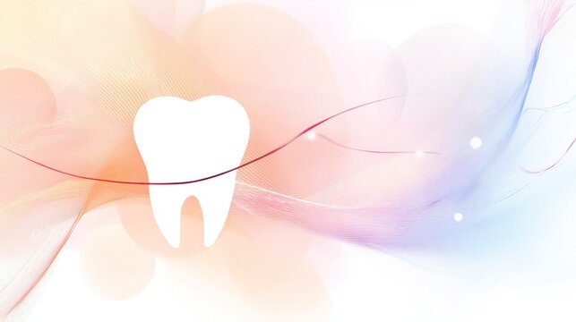 "Healthy white tooth on abstract background with bright smile and dental care concept"