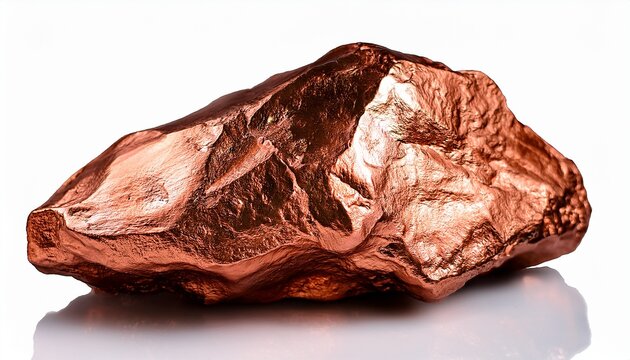 isolated raw copper nugget
