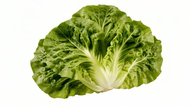 A large green head of romaine lettuce.