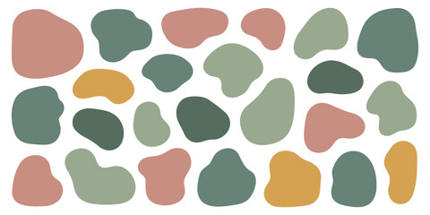 Fototapeta premium Collage of diverse organic shapes in muted earth colors for seamless patterns and modern wall arts