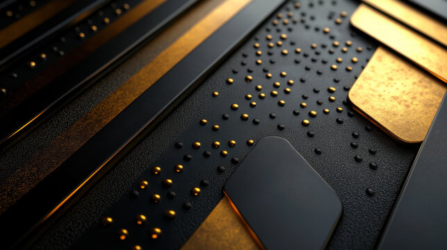 black elements and gold with silver metal decor
