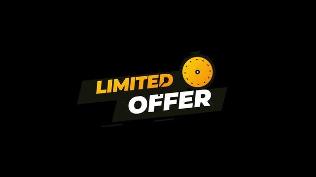 Animated limited offer sale promotion with clock