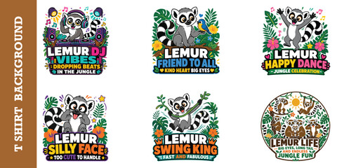 Baby lemur vector illustration, small size huge cuteness animal design for t-shirt. © jubayer95