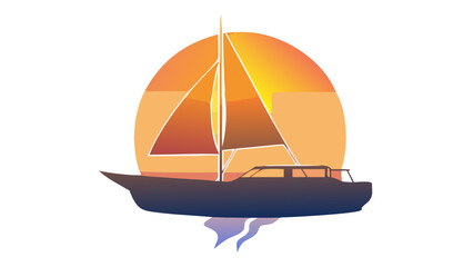 Sailing boat at sunset © Devili