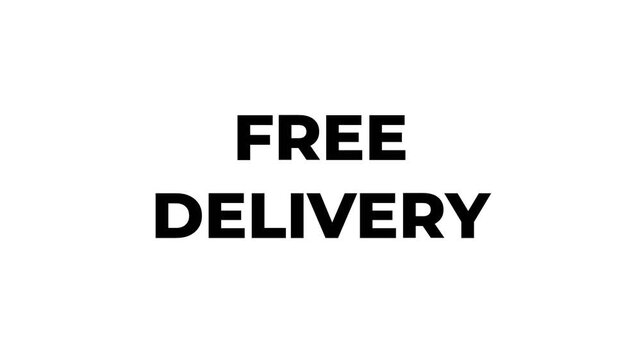 Free Delivery Text Animation | Restaurant Promo, Food Sale, Discount Offer, Menu Board Motion Graphics Template