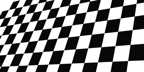 Obraz premium Floor in perspective with checkerboard texture. Empty chess board. Vector illustration.