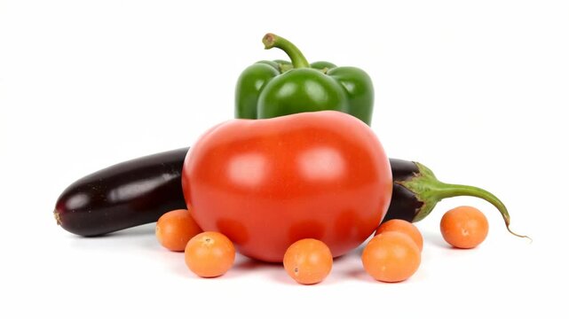Close-up of fresh produce on a white background.