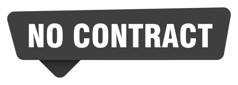 no contract black sign isolated on transpatent background. no contract sticker