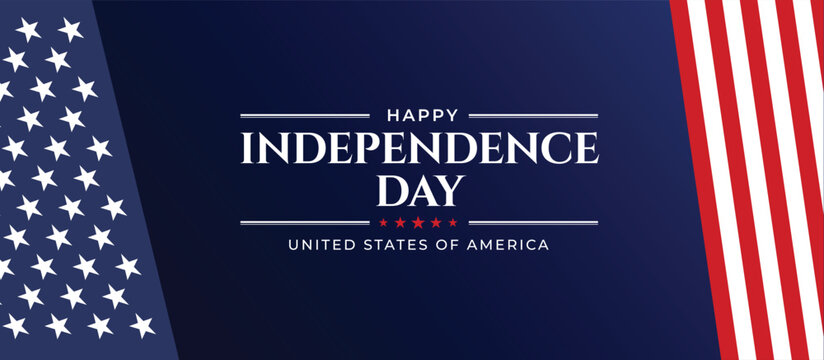 USA Independence Day Poster and greeting card design with American national flag. Happy 4th of July, United states of America Independence Day Vector illustration.
