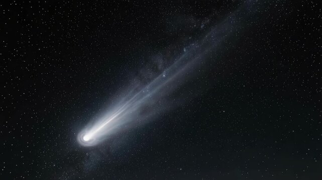 This captures a stunning moment of a shooting star streaking across the night sky. The vibrant colors and mesmerizing patterns make this a truly breathtaking scene to behold.
