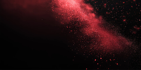 Abstract Red Space Background with Stars Particles and Nebula Light Effects © MDNUR