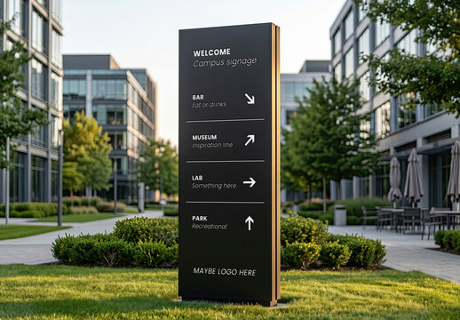 Campus Signage Sign Design Mockup