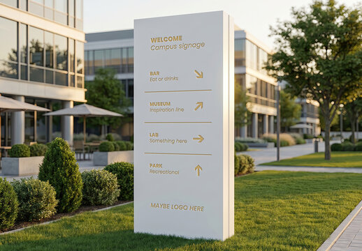 Elegant Signage Exterior Sign Mockup