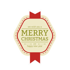 Fototapeta premium Christmas badge ribbon