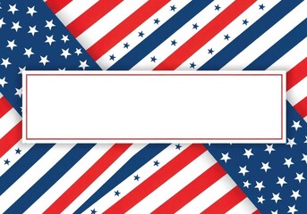 Obraz premium Patriotic american flag background with blank text box