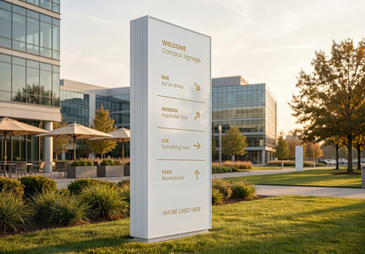 Signage Sign Campus Place Logo Mockup