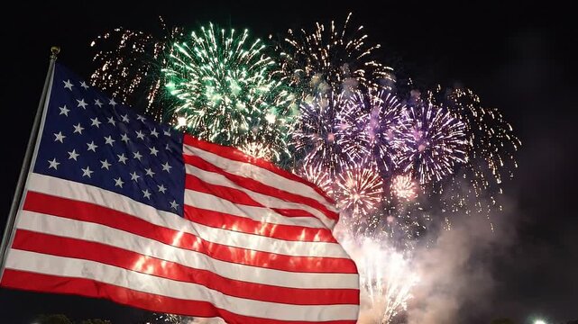 Patriotic sparkler explosion with american flag background celebration fireworks u s a national holiday