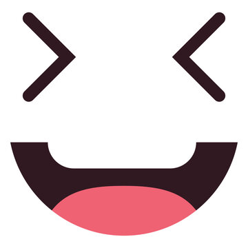 Simple squinting emoticon face