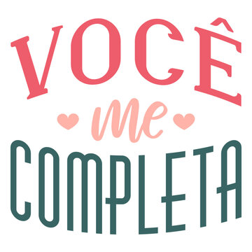 Valentine portuguese voce me completa badge sticker