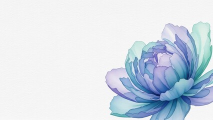 Obraz premium Elegant blue and purple watercolor flower corner decoration.