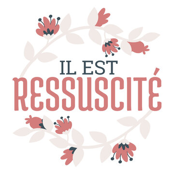 Il est ressuscite lettering