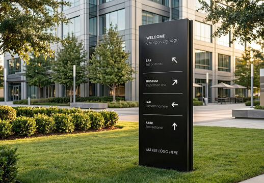 Campus Signage Indication Design Mockup