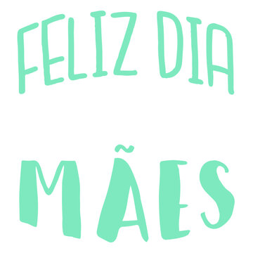 Feliz dia maes portuguese text sticker