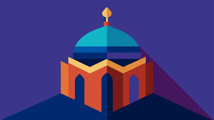 Illustration of a geometric mosque dome © ruposhi