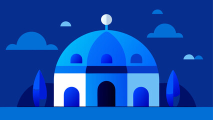 Illustration of a building with blue dome © ruposhi