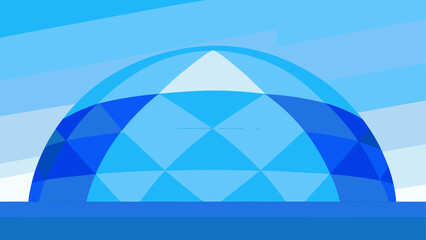 Blue dome structure with triangle pattern © ruposhi