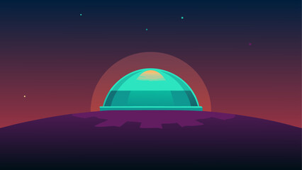 A futuristic dome on a distant planetscape © ruposhi