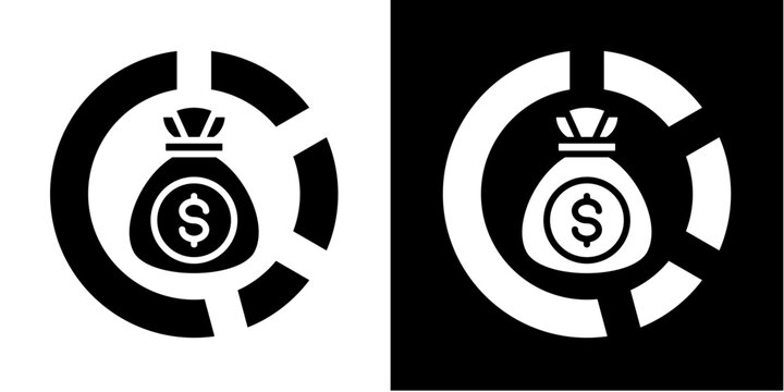 Portfolio Management Icon Set White Glyph Style Collection