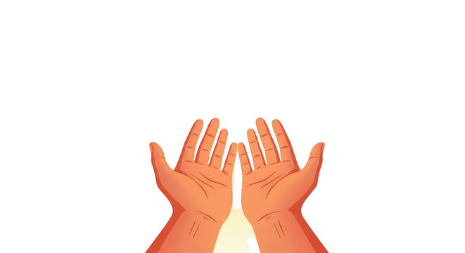 Person palms raised in prayer pose