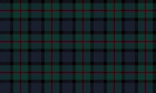 Seamless plaid fabric in navy, green, red, and black for textiles and garment design, skirts, dresses, and trousers, adding a modern and unique charm to any style.