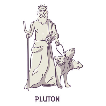 Pluton cerberus hand drawn gray