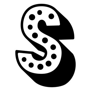 3d dotted letter s stroke