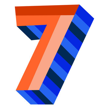 Colorful 3d number 7