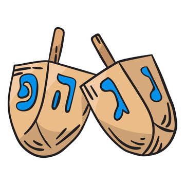 Dreidel dreidl top spinning illustration