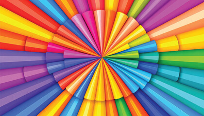 Fototapeta premium Colorful Rainbow Pencil Art Design.